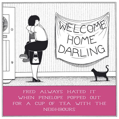 Image of Holy Mackerel Greeting Card - Tea With The Neighbours Birthday Greetings Card