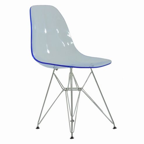 Image of Eames Replica Dining Chair Dsr Acrylic Blue