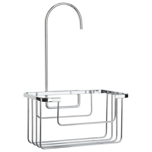 Image of Croydex Shower Riser Rail Hook Over Caddy, Chrome