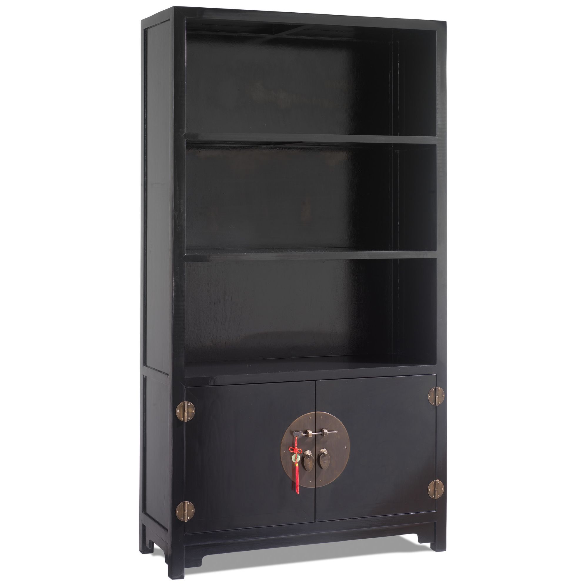 Shimu Chinese Classical Book Cabinet - Black Lacquer at Tesco Direct