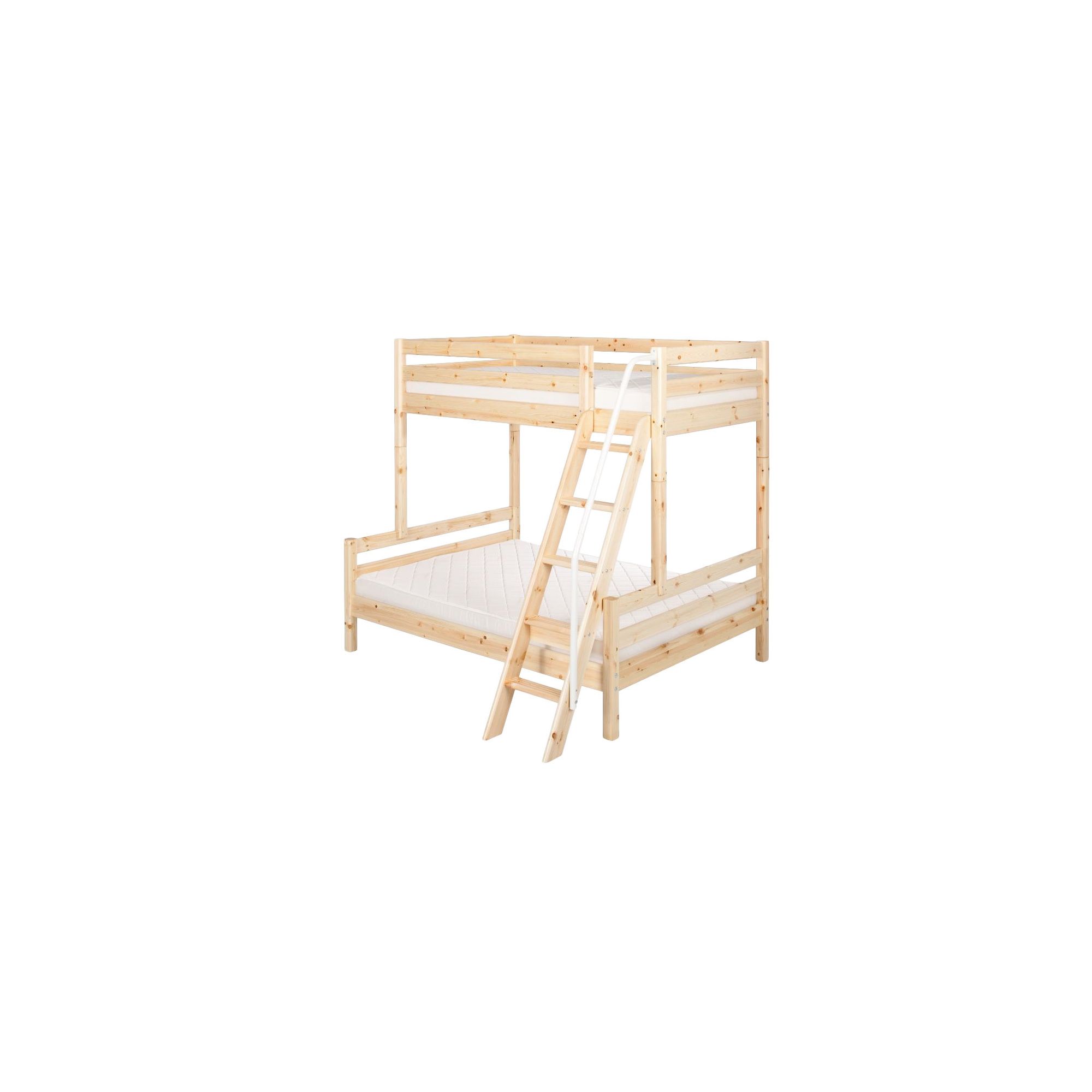 Flexa Classic Bunk Bed with Classic Double Bed and Slanting Ladder at Tesco Direct