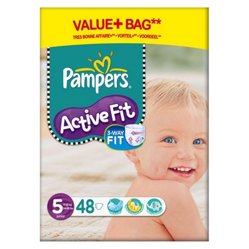 Image of Pampers Active Fit Size 5 Large Pack - 48 Nappies