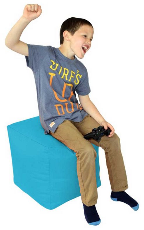Image of Valufurniture Cube Light Blue Bean Bag