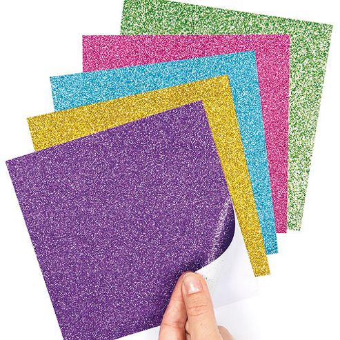 Image of Self Adhesive Glitter Sheets(pack Of 5)
