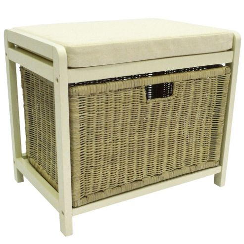 Image of Wicklow - Laundry Hamper / Storage Stool - Buttermilk / Cream