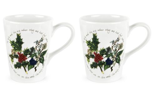 Image of Portmeirion The Holly And The Ivy Mini Mugs, Set Of 2