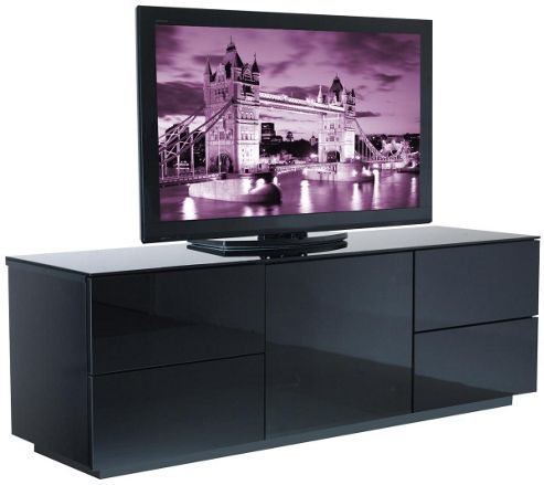 Image of Uk-cf High Gloss Black Cabinet For Tvs Up To 60 Inch