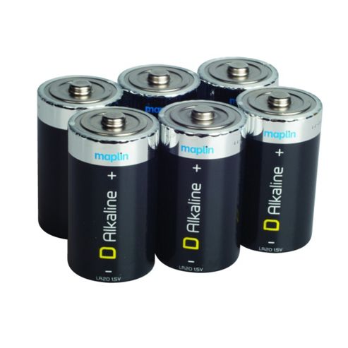 Image of 6 Pack Maplin D Battery Alkaline Extra Long-life Lr20
