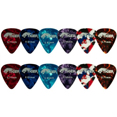 Image of Tiger Celluloid Guitar Picks (pack Of 12)