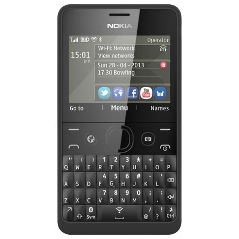 Image of Tesco Mobile Nokia Asha 210 Black
