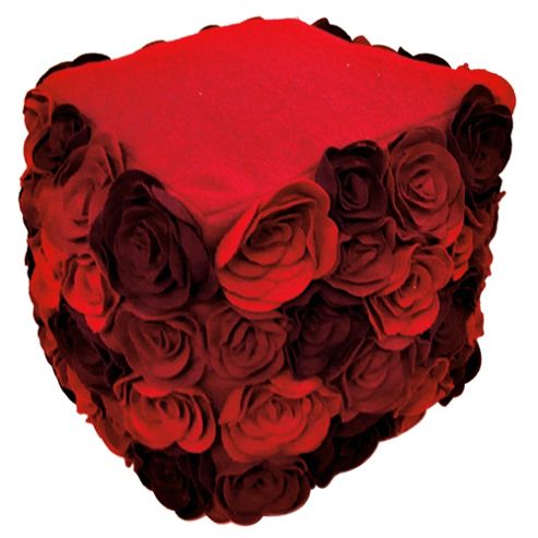 Image of Kaikoo 3d Flower Pouffe, Red