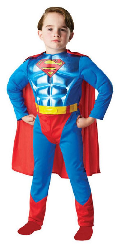 Image of Metallic Chest Superman - Child Costume 7-8 Years