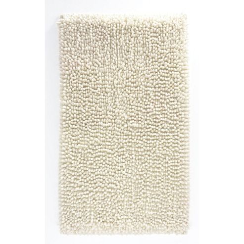 Image of Catherine Lansfield Microfibre Chenille Bath Mat - Cream