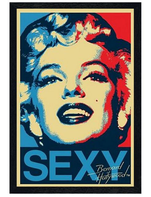 Image of Marilyn Monroe Black Wooden Framed Sexy Poster