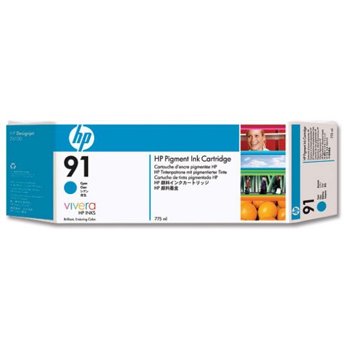 Image of Hewlett-packard No:91 775-ml Pigment Ink Cartridge Cyan