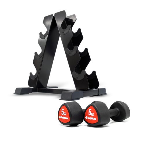 Image of Bodymax Studio Dumbbells - 3 Pairs (1,3,5kg) With Rack