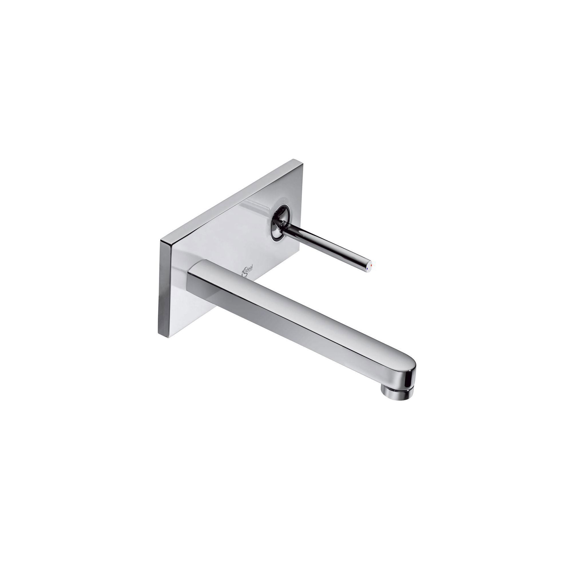 Ideal Standard Simply U 2 Tap Hole Wall-Mounted Rectangular Spout Basin Mixer Tap with Rectangular Backplate at Tesco Direct