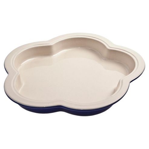 Image of Denby Ceramic Flower Shaped Dish, imperial Blue