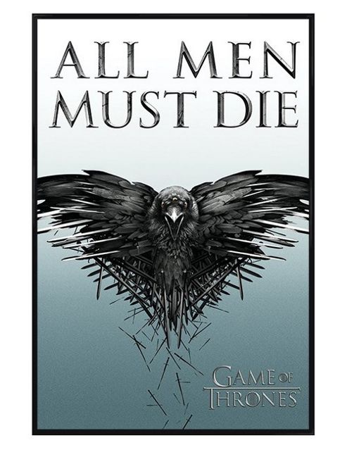 Image of Gloss Black Framed Game Of Thrones All Men Must Die Poster
