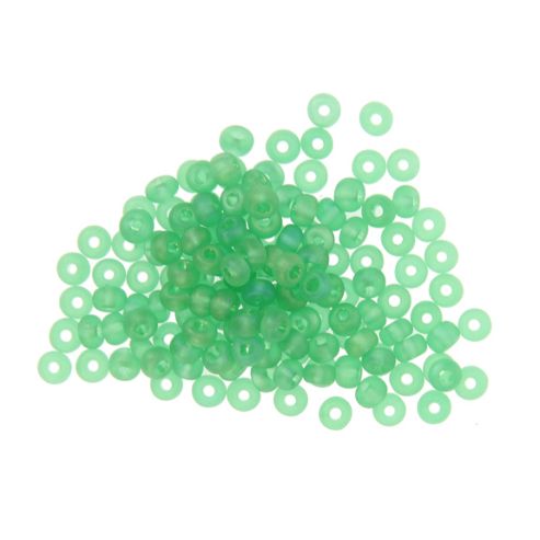 Image of Czech Seed Bead 6/0 Tr Light Green Matt Ab