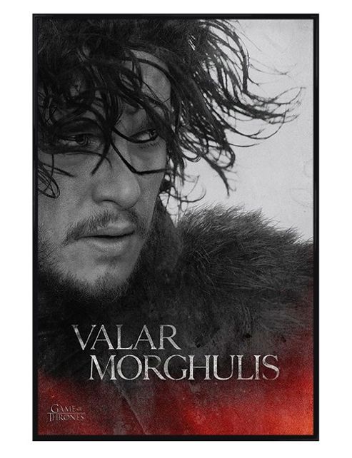 Image of Gloss Black Framed Game Of Thrones Jon Valar Morghulis Poster