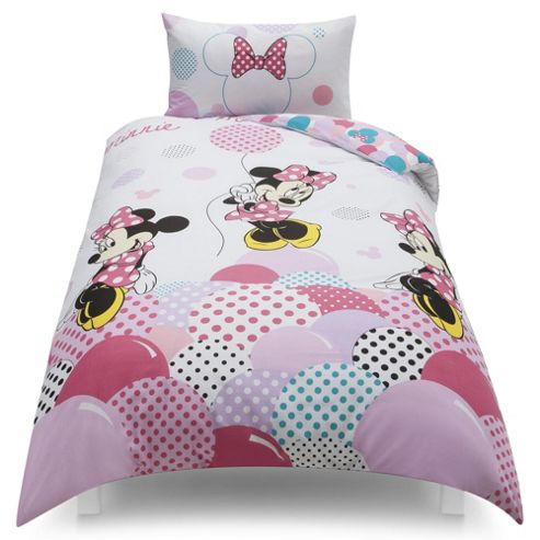 Image of Disney Minnie Mouse Lost In Dots Single Duvet Set Tesco Exclusive