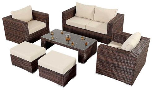 Image of Luxan Wgf-205 Port Royal Prestige Brown Small Sofa Set