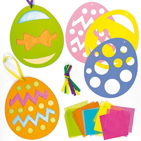 Image of Easter Stained Glass Decorations (pack Of 6)