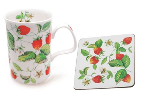 Image of Roy Kirkham Alpine Strawberry Mug & Coaster Set, Boxed