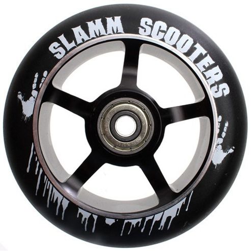 Image of Slamm 110mm Essential Spoke Metal Core Scooter Wheel And Bearings - Black