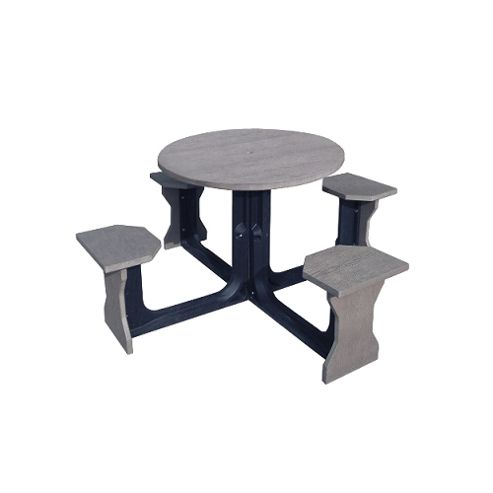 Image of Small Round Picnic Table - Grey