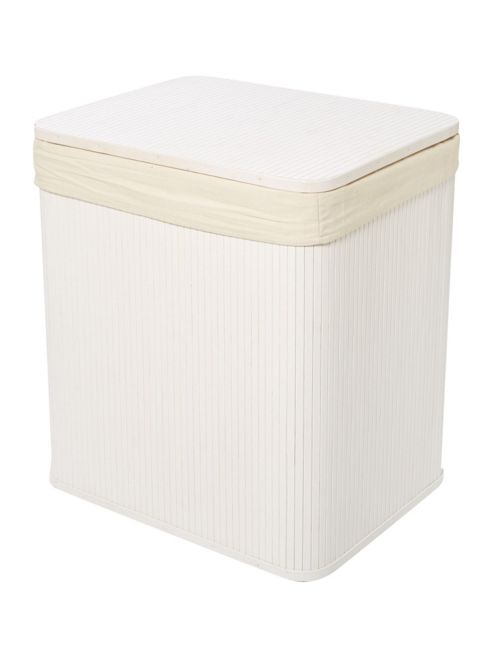 Image of Linea White Wash Bamboo Laundry Bin