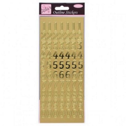 Image of Outline Stickers Large Numbers Gold
