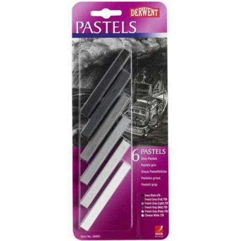 Image of Derwent Pastel Grey Blister 6