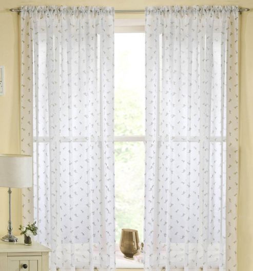 Image of Rheims Rod Pocket Voile Panel - Beige
