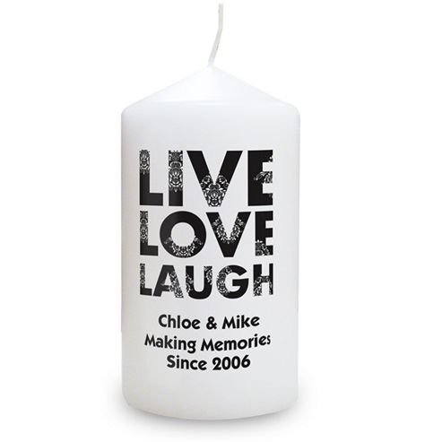 Image of Personalised Live Love Laugh Candle