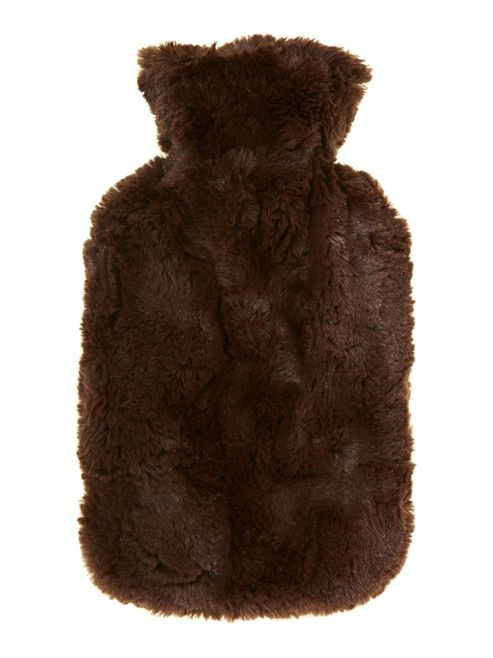 Image of Linea Brown Fur Hot Water Bottle