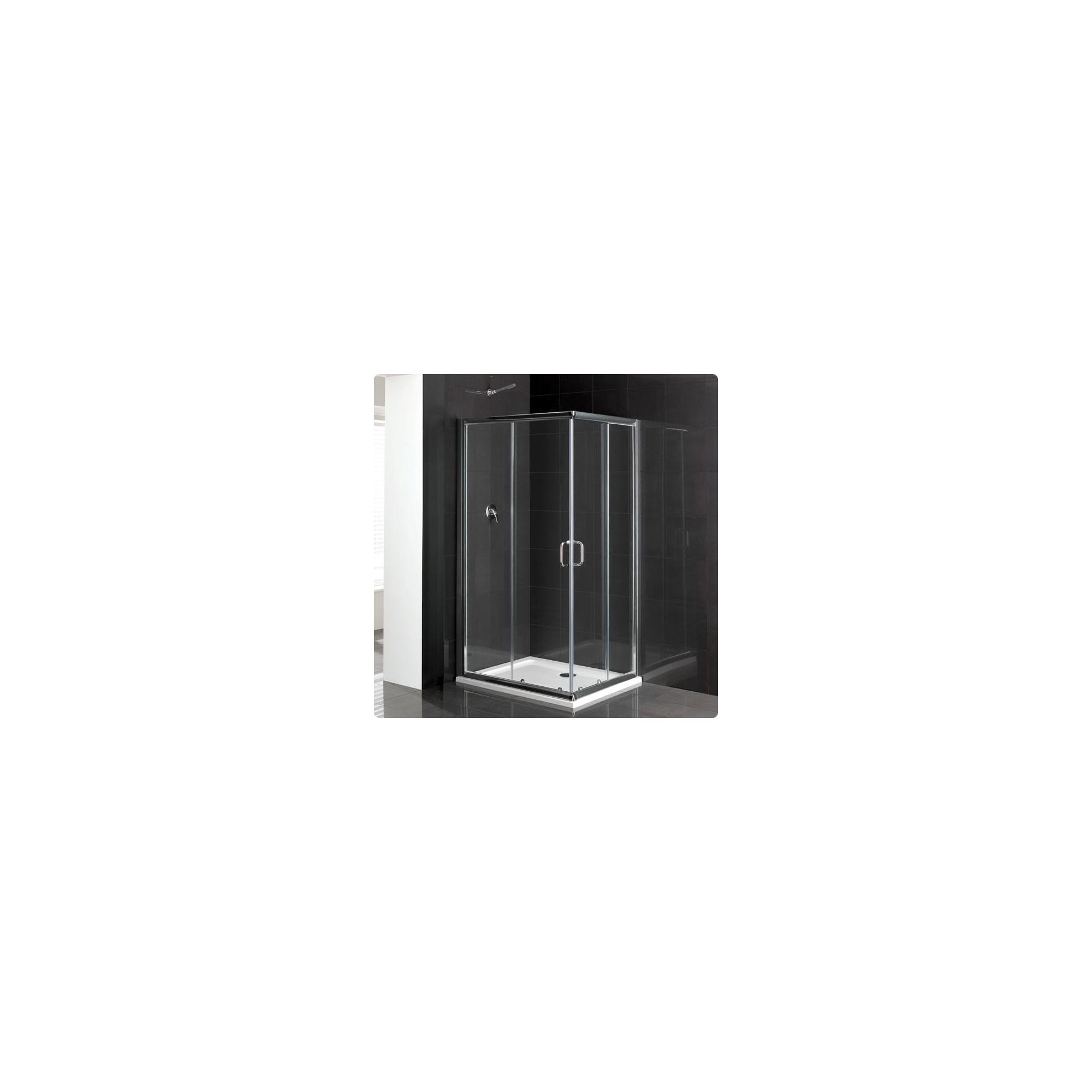 Duchy Elite Silver Offset Corner Entry Shower Enclosure 900mm x 800mm, Standard Tray, 6mm Glass at Tesco Direct