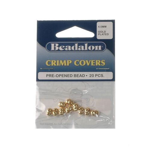 Image of Beadalon Crimpcover 4mm Gold Platet 20pcs