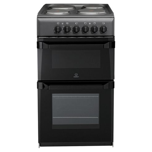 Image of Indesit It50eas, Freestanding Electric Cooker, 50cm, Anthricite, Single Oven