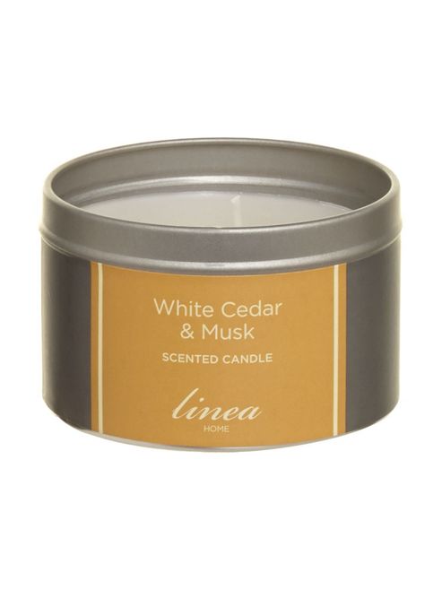 Image of Linea Cedar & Musk Tin Candle In White