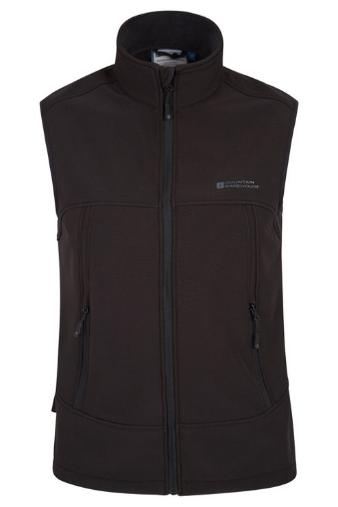 Image of Napier Mens Softshell Running Cycling Jogging Sport Sleeveless Jacket Gilet - Black