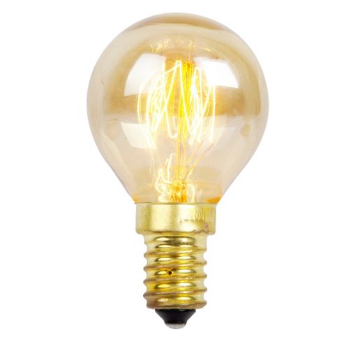 Image of Squirrel Cage Golfball Amber Bulb Ses Cap 25w