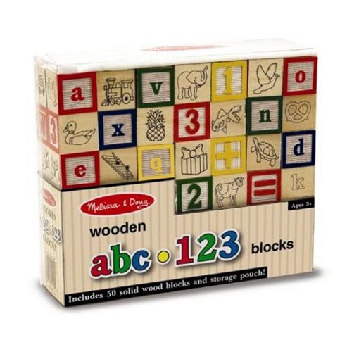 Image of Melissa & Doug Wooden Abc/123 Blocks