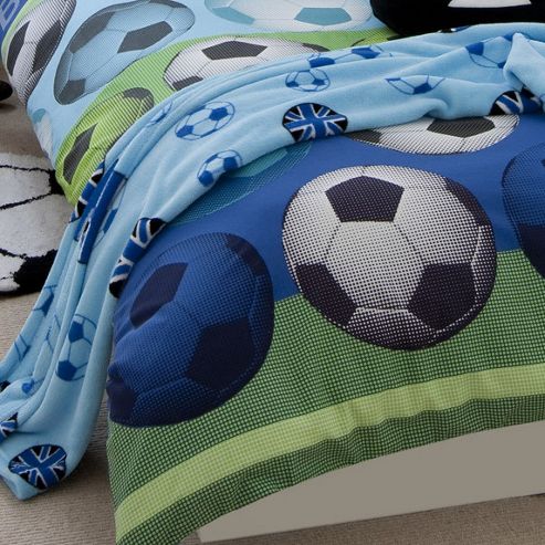Image of Catherine Lansfield Football Throw In Blue
