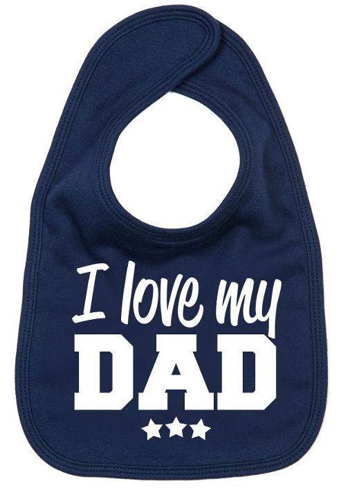 Image of Dirty Fingers I Love My Dad Baby Bib Navy