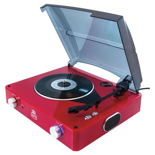 Image of Gpo Stylo Turntable With Speakers Red