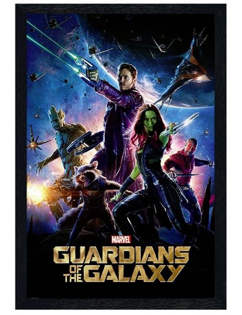 Image of Black Wooden Framed Marvel Comics Guardians Of The Galaxy Poster