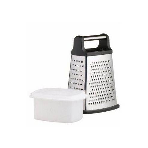 Image of "master Class Stainless Steel Four Sided Box Grater With Collecting Box 23cm, Sleeved"