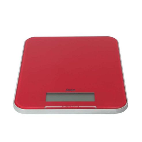 Image of Dexam Electronic Kitchen Scales With Clock, Red